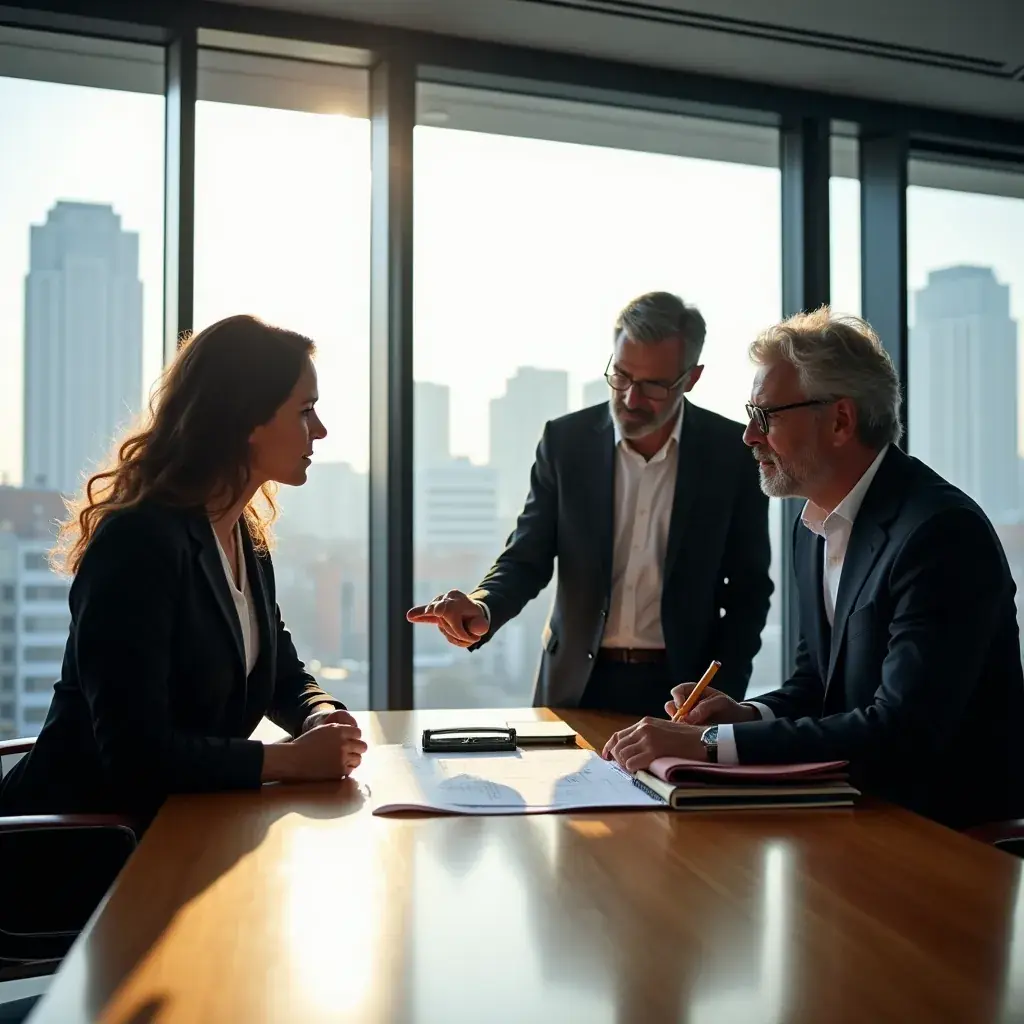 Immagine di una sala riunioni moderna con schermo di proiezione