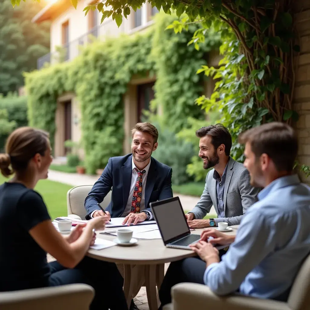 Gruppo di consulenza gestionale italiano in riunione strategica